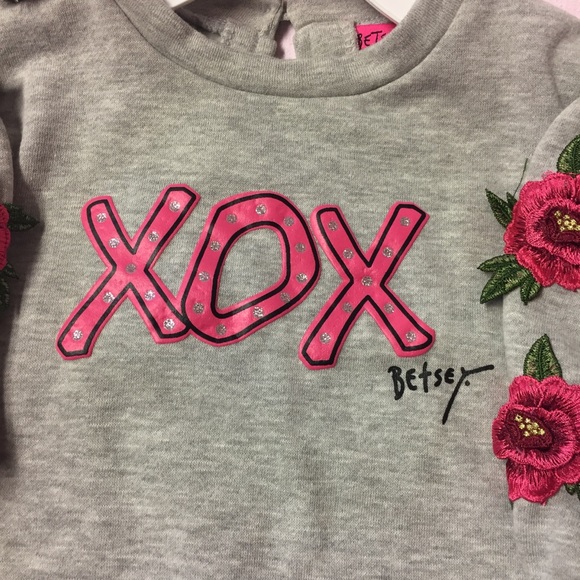 Betsey Johnson Girl’s XOX Sweater/Legging 2piece set,18m, grey/black/diff.pinks - Picture 9 of 11